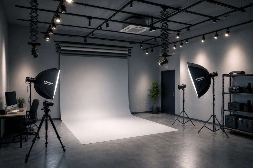 Studio photo près de Toulon : le studio AQUA à La Ciotat avec fond blanc et éclairage professionnel